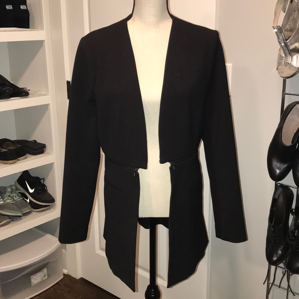 BCBG Derek Cutaway Long Blazer